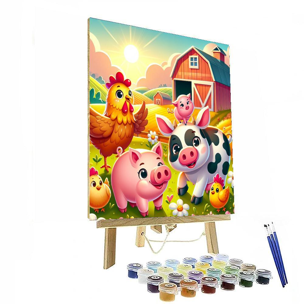Silly Farm Animals Paint By Numbers Art