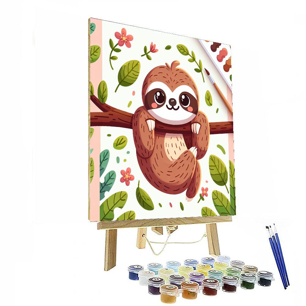 Cute Sloth Number Painting