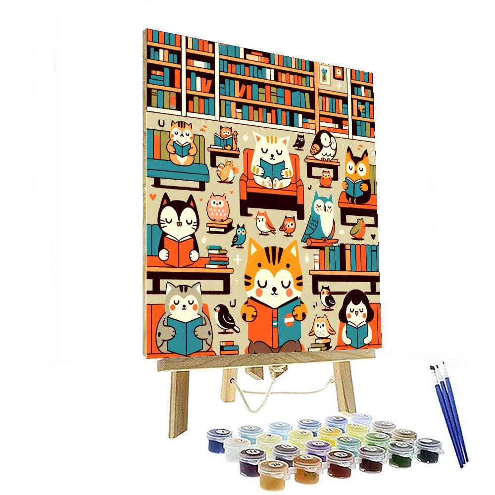 Cuddle In Cozy Library Painting By Numbers Kit