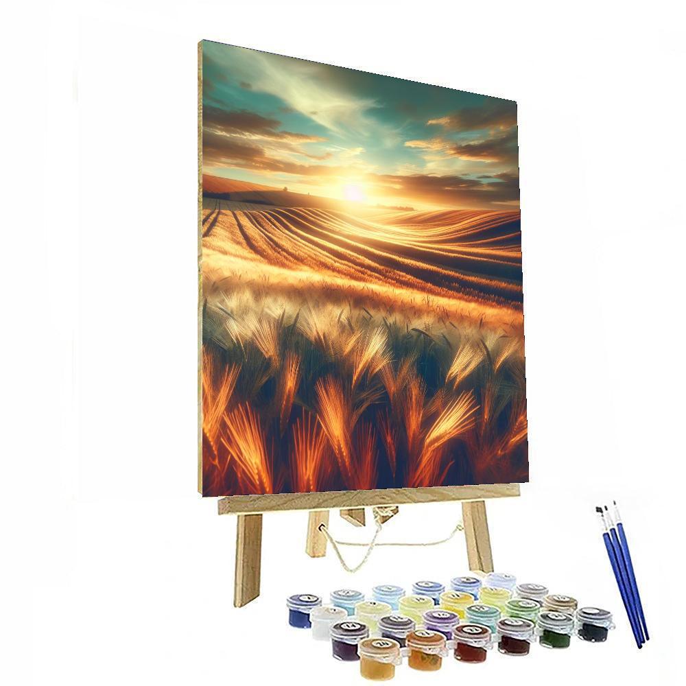Golden Wheat Field Glory Number Painting