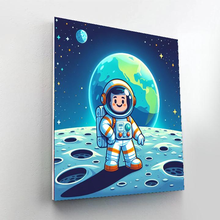 Astronaut's First Moon Landing Number Painting