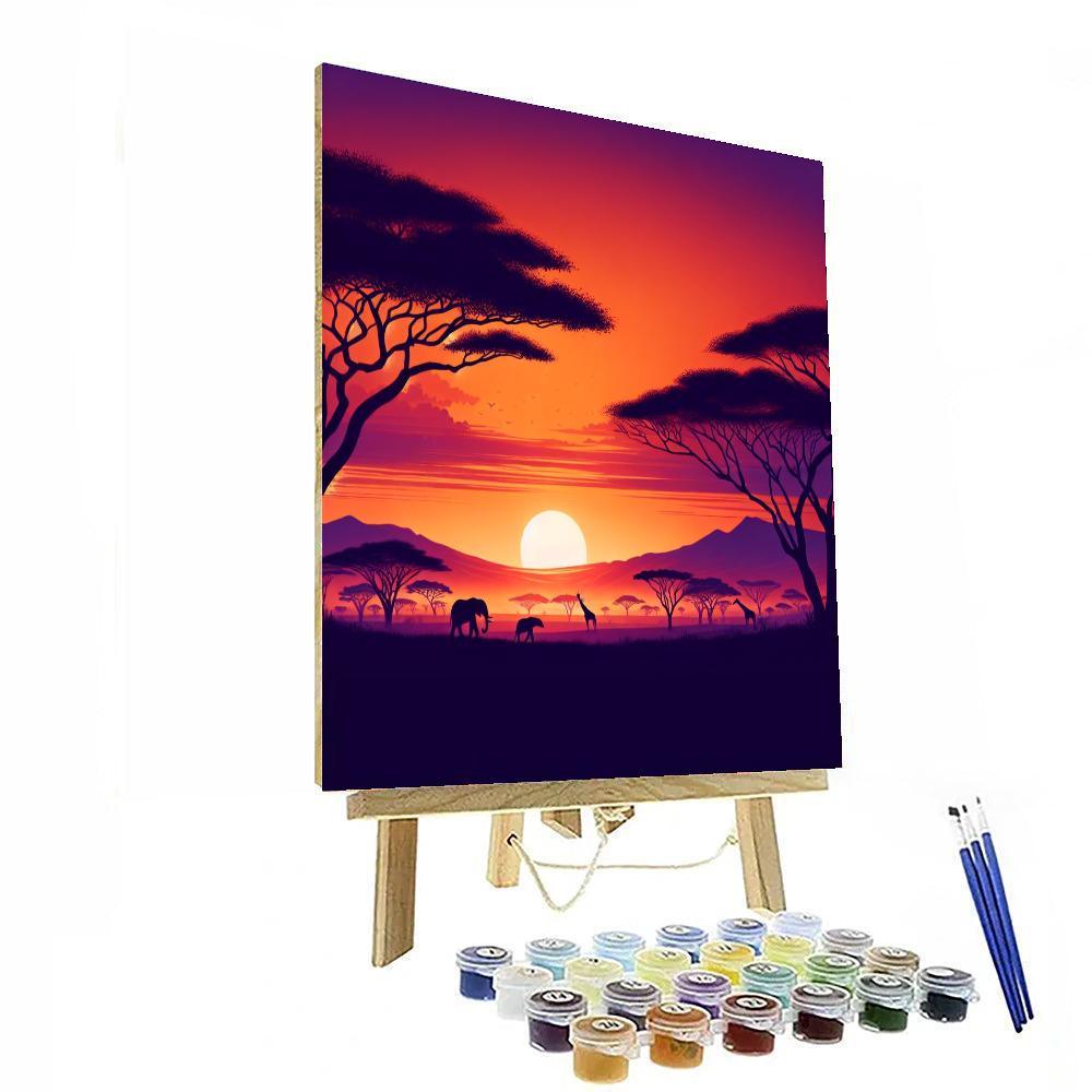Captivating Savannah Sunset Paint By Numbers Art