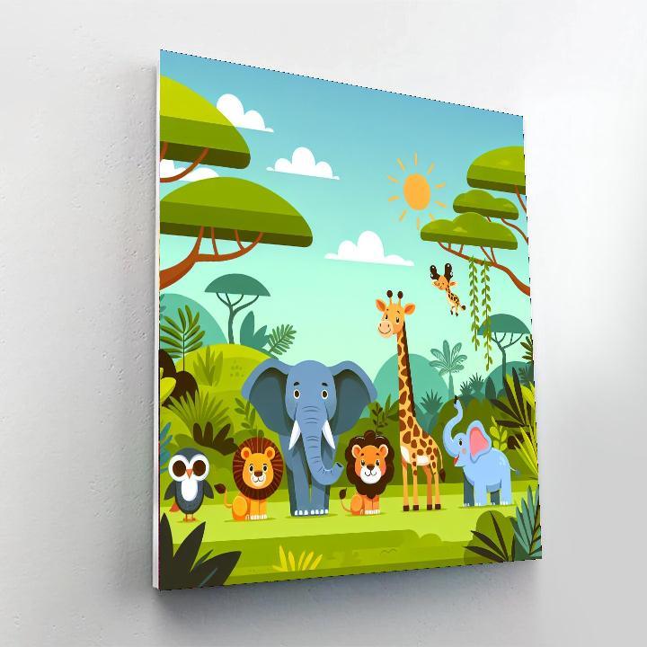 Safari Adventure With Jungle Friends Paint By Number