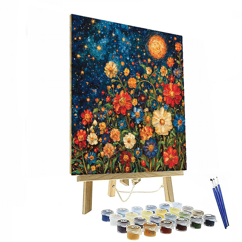 Vincent Van Gogh Inspired Cosmic Floral Fusion  Paint By Numbers