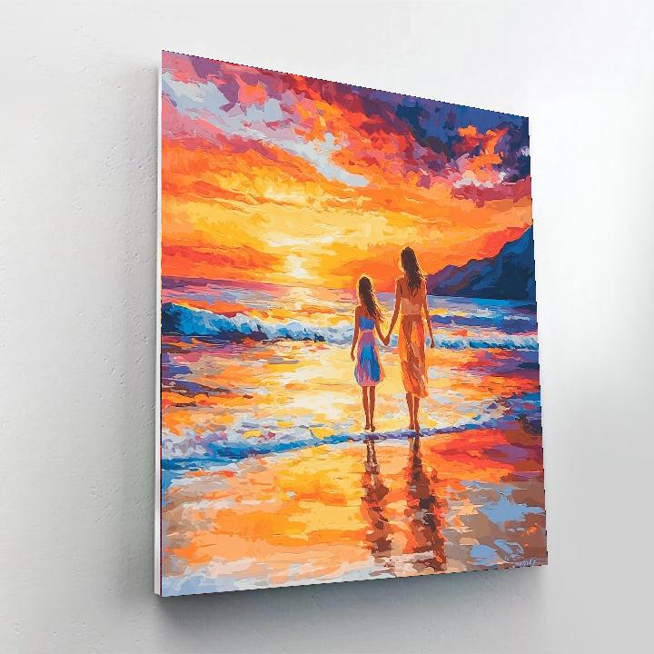 Cherished Sunset Stroll Number Painting