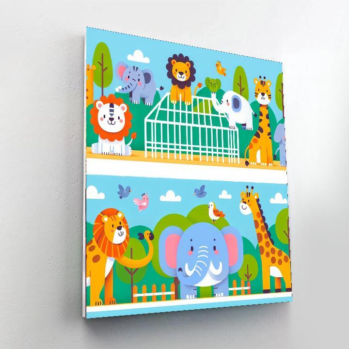 Zoo Adventure With Zany Animals Painting Number Kit