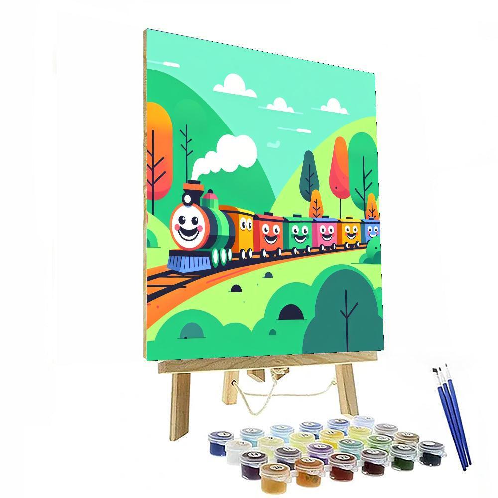 Colorful Train Adventure Paint By Number