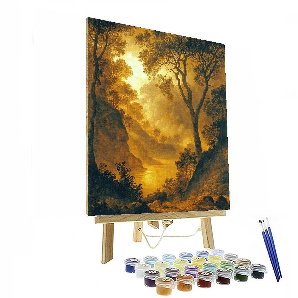 Caravaggio Inspired Mystical Landscape Reflections  Paint By Color