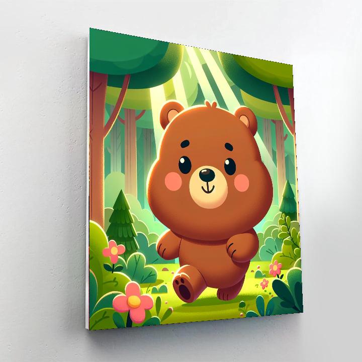 Brave Bear Cub Paint By Numbers Art