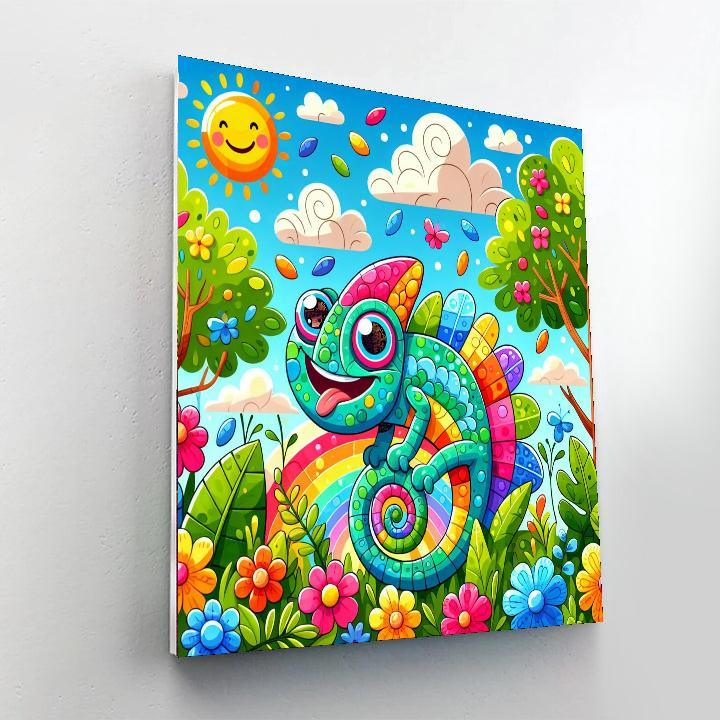Charming Chameleon Adventure Number Painting