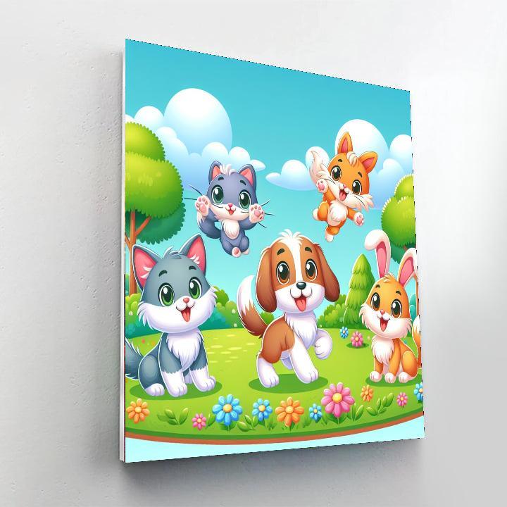 Cute And Cuddly Animal Friends Paint By Color