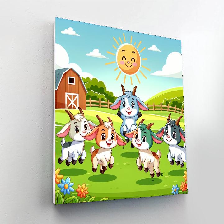 Giggles With Goats Painting Number Kit
