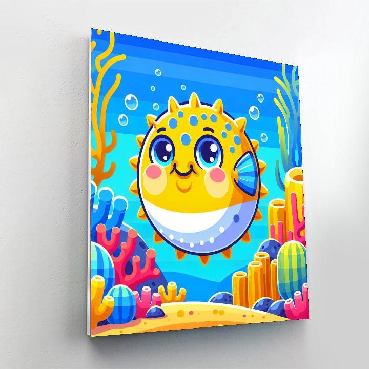 Bubbly Pufferfish DIY Paint By Numbers