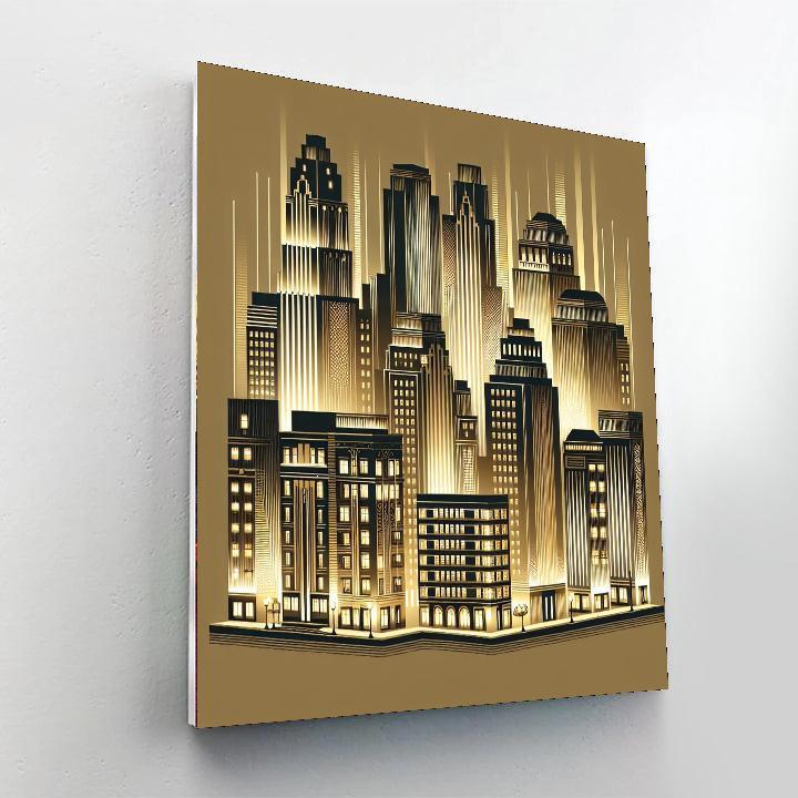 Art Deco City Night Painting By Numbers Kit