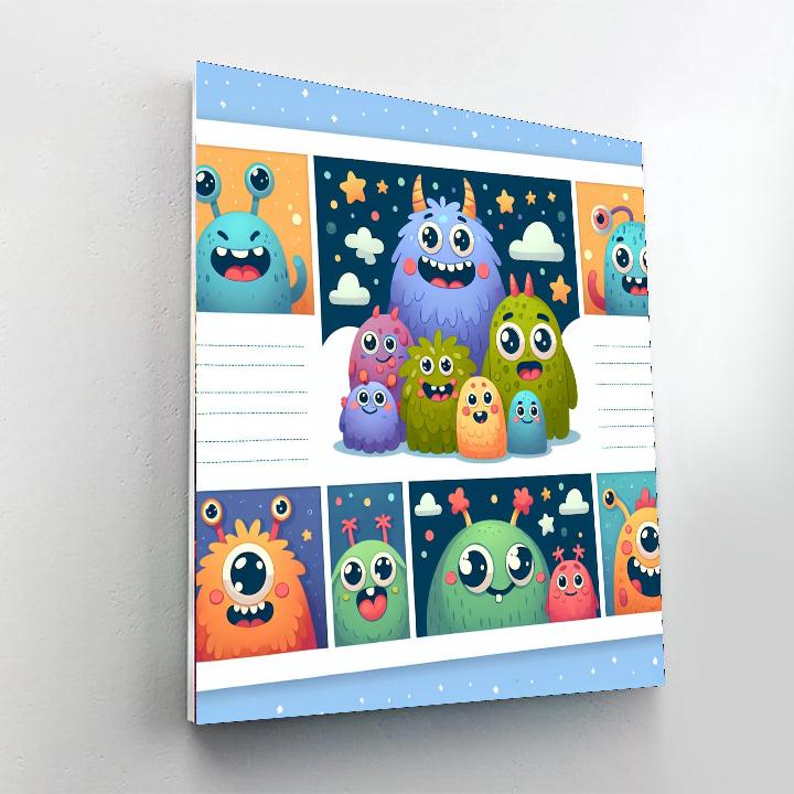 Colorful Monsters Numbered Painting Kits