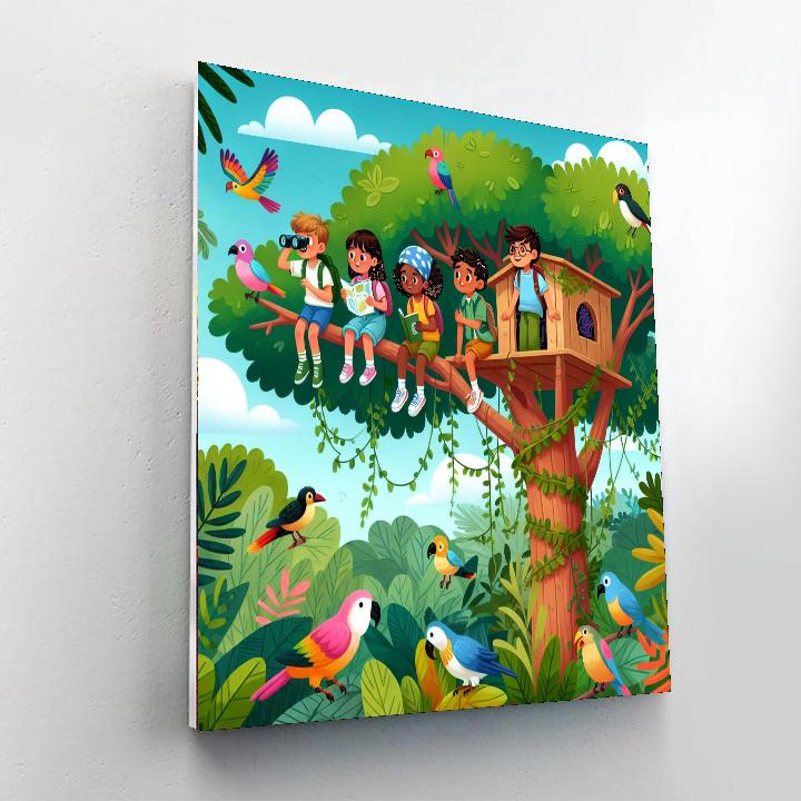 Tropical Treetop Hideout Number Painting