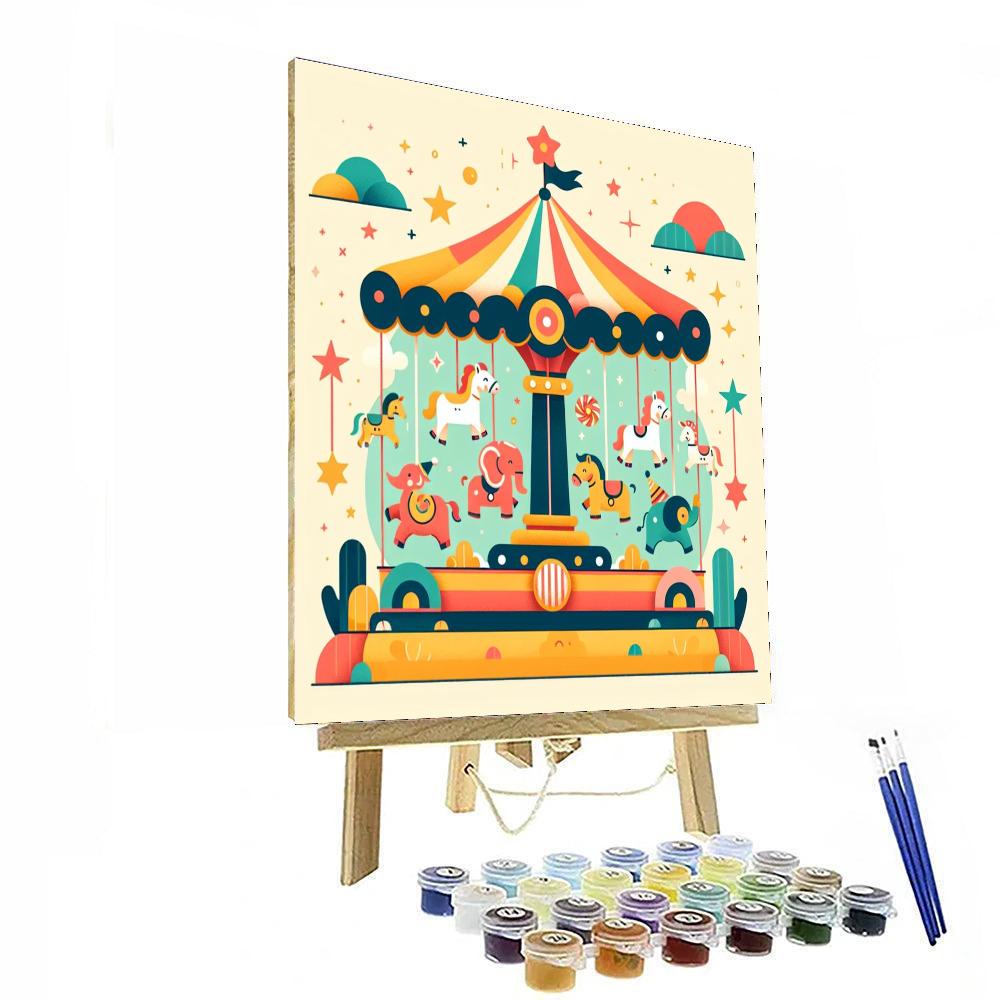 Circus Carousel Whirl Paint By Numbers Art