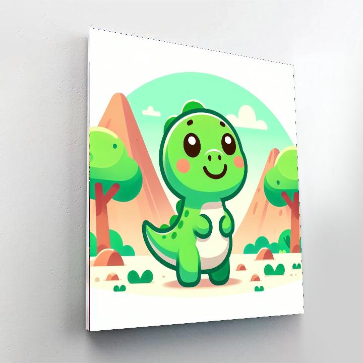 Charming Little Dinosaur Paint By Numbers Art