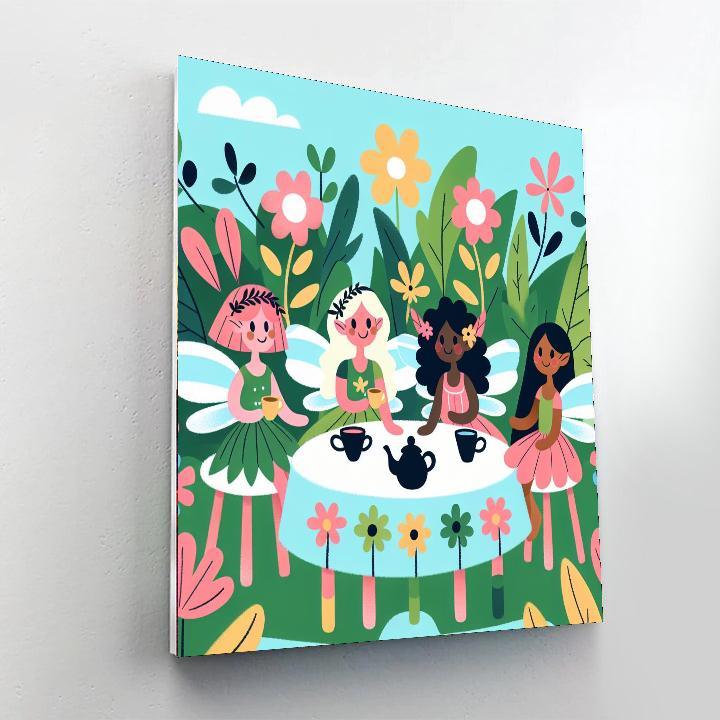 Fairy Garden Tea Party DIY Paint By Numbers