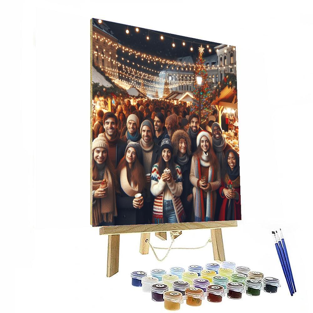 Bucharest's Christmas Market - Romania Painting By Numbers Kit