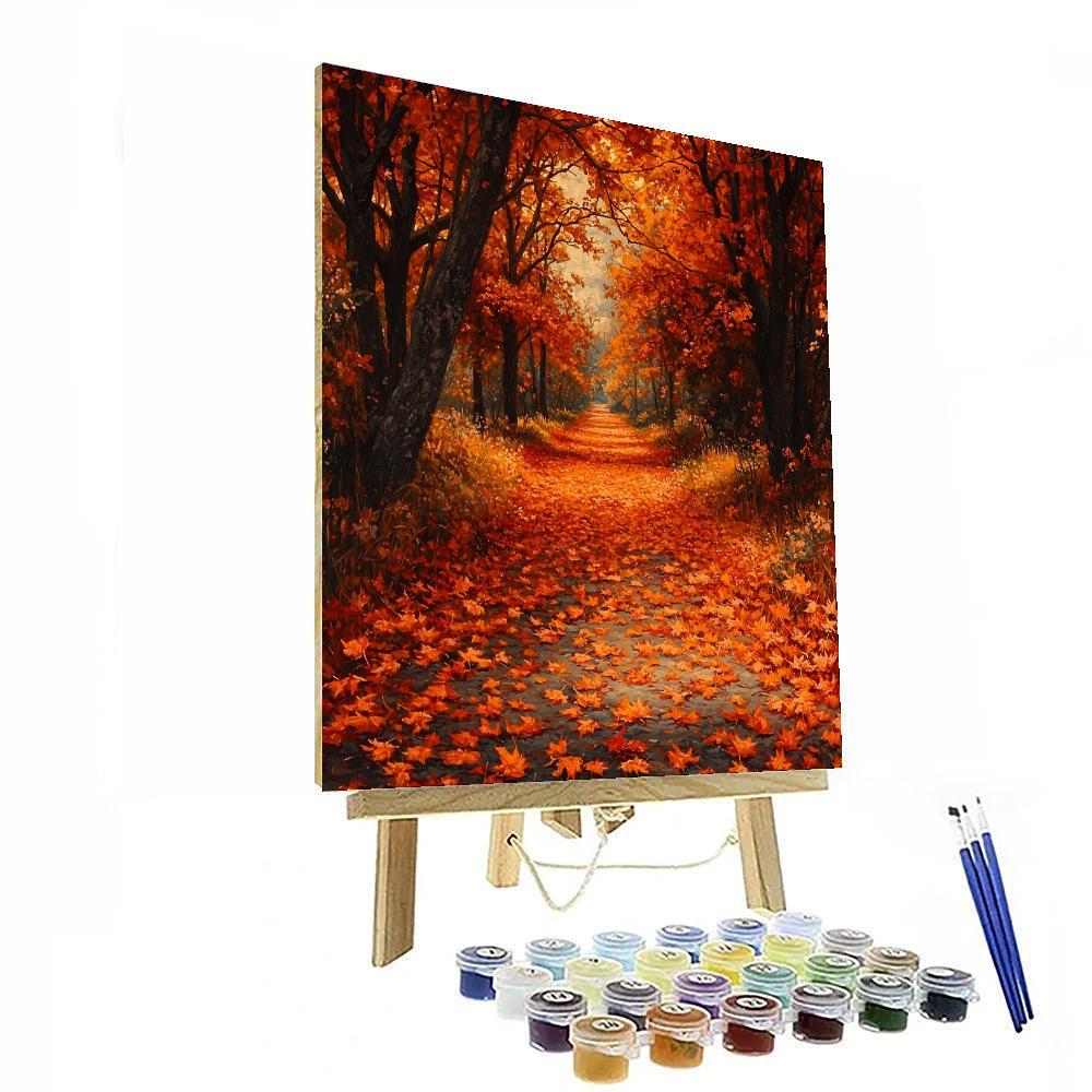Thomas Cole Inspired Mystical Autumn Pathway  Number Painting