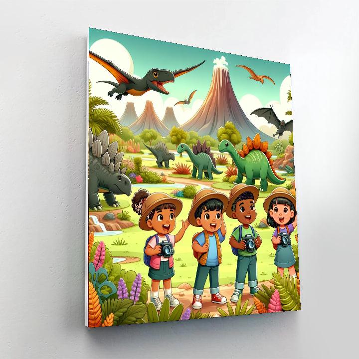 Dinosaur Park Expedition Painting Number Kit