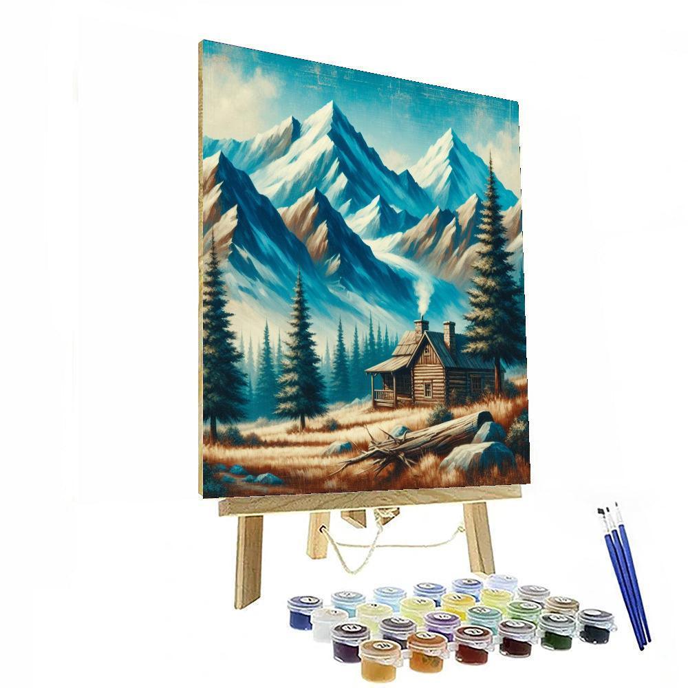 Rustic Mountain Escape Paint By Numbers Art