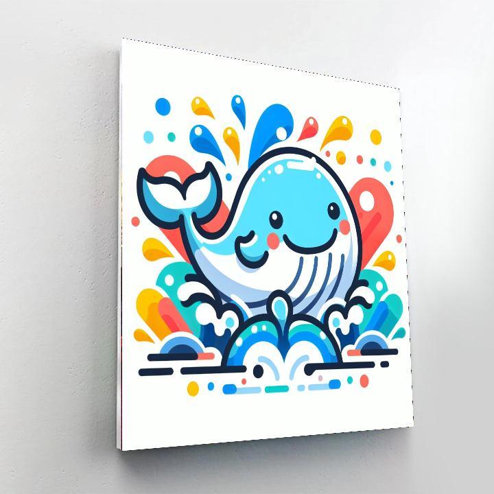 Happy Whale Splash Paint By Numbers Art