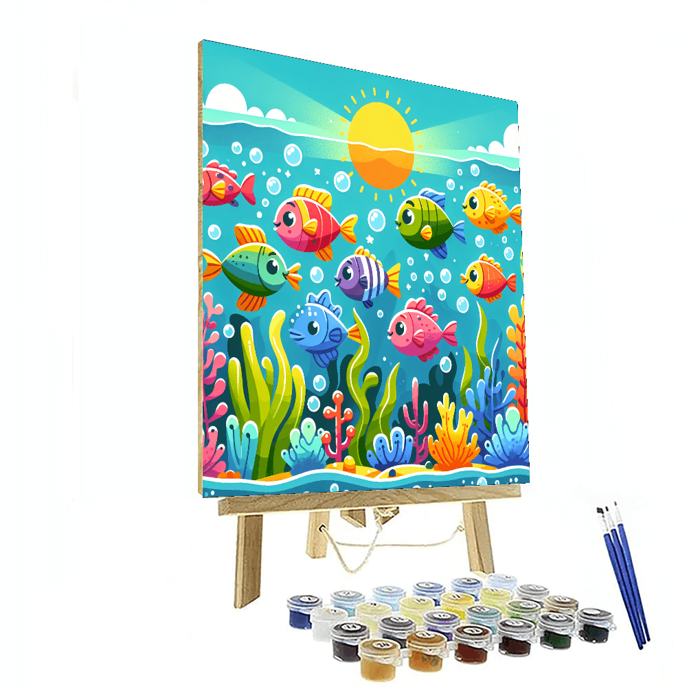 Cheerful School Of Fish Paint By Numbers Kits