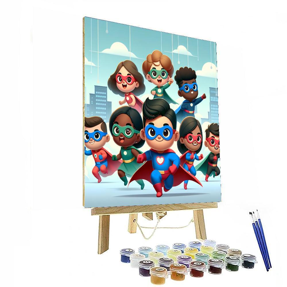 Little Superheroes Unite Paint By Number