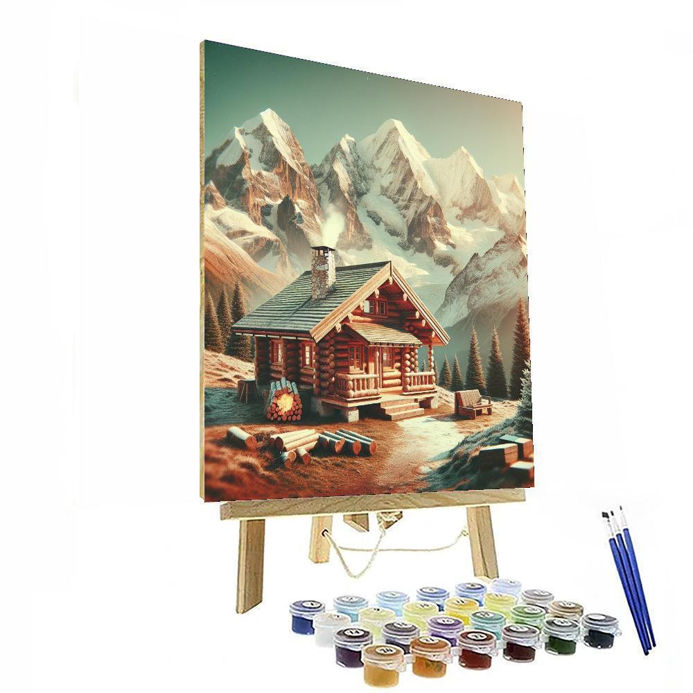 Mountain Cabin Getaway Numbered Painting Kits
