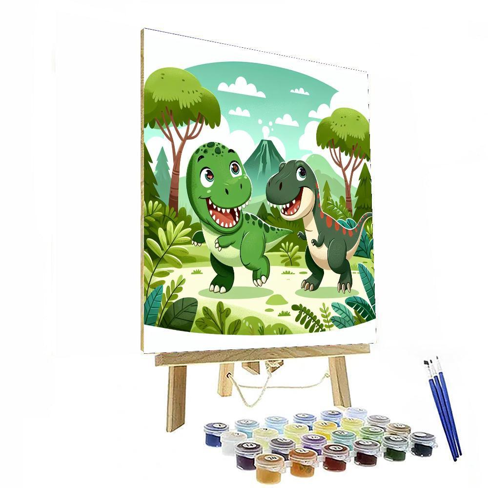 Playful Dinosaur Days Painting Number Kit