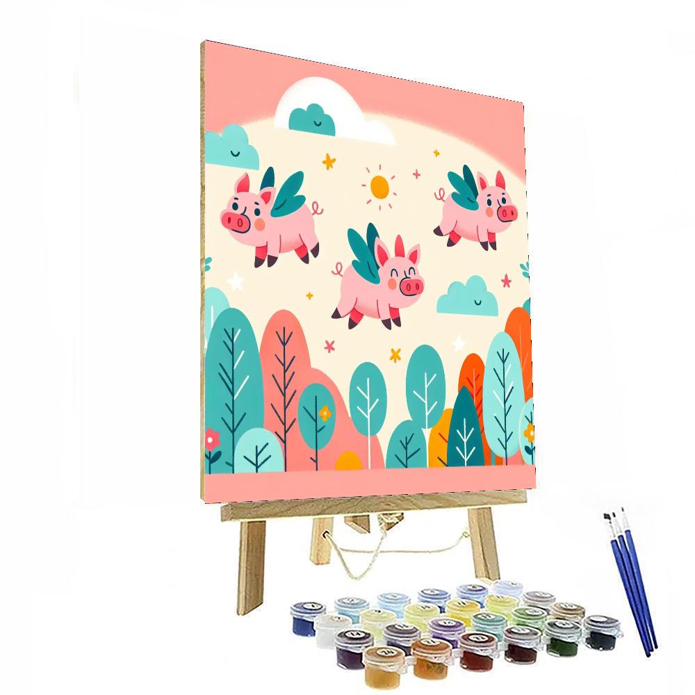 Forest Of Flying Pigs Paint By Numbers