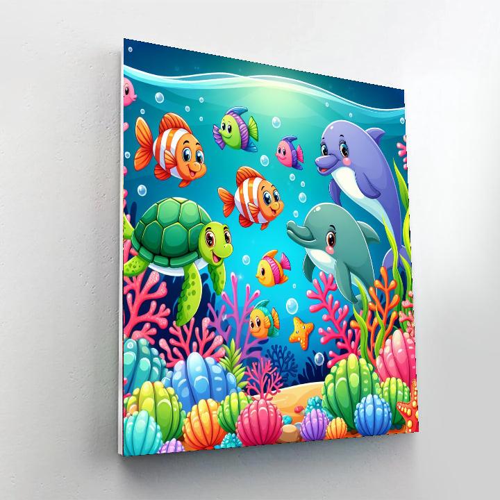 Happy Undersea Adventure Paint By Numbers Art