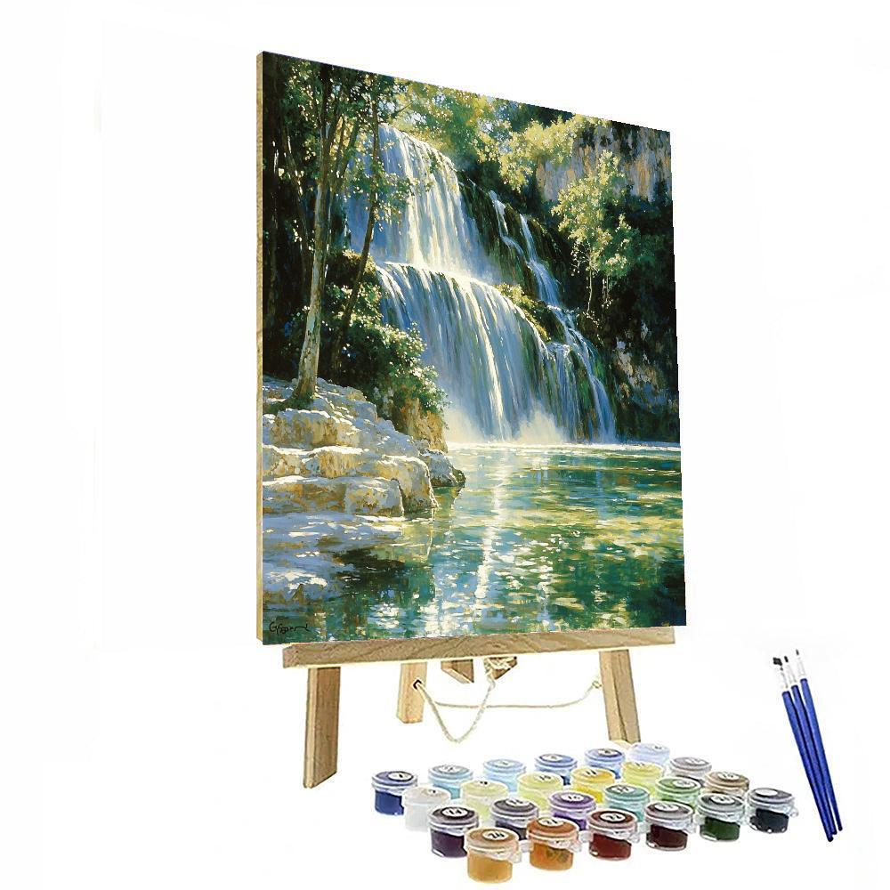 John Singer Sargent Inspired Glistening Waterfall Harmony  Paint By Numbers