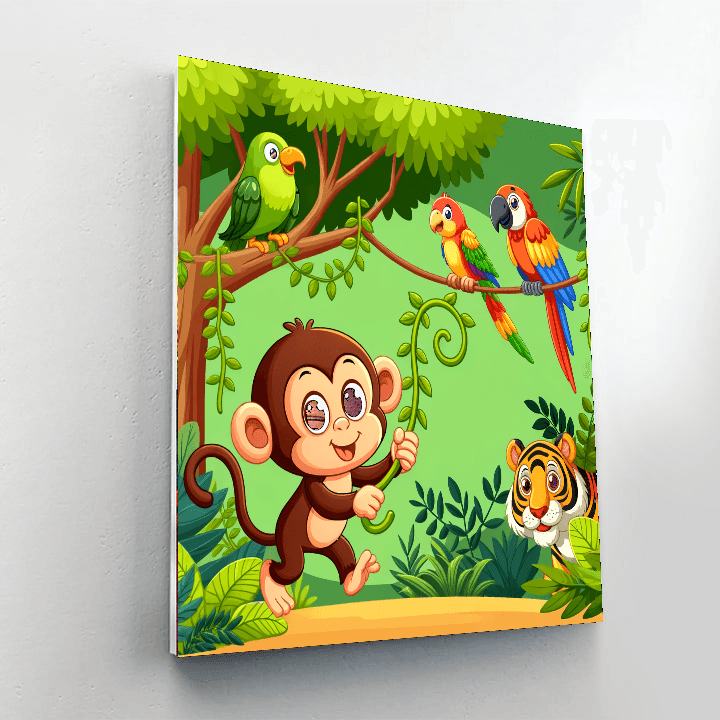 Adventures Of The Jungle Friends Painting By Numbers Kit