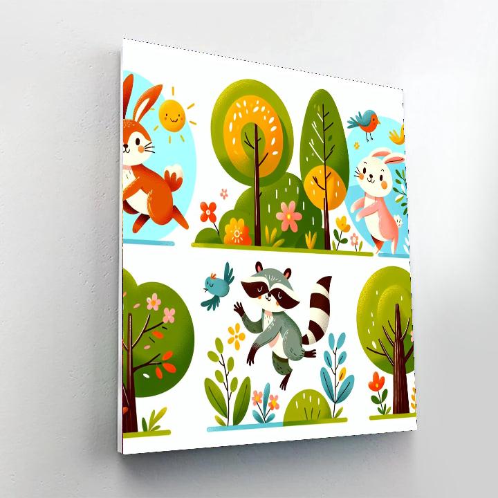 Curious Animal Friends Numbered Painting Kits