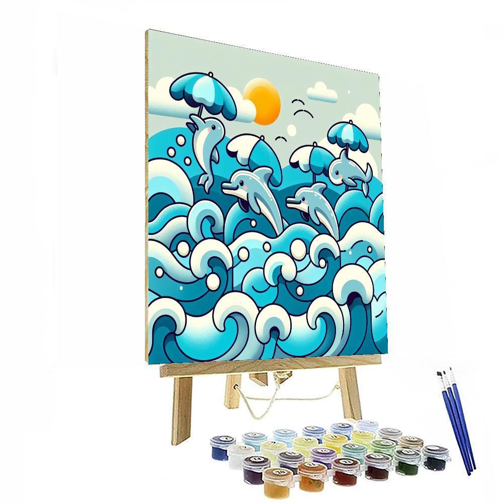 Playful Ocean Dolphins Paint By Color