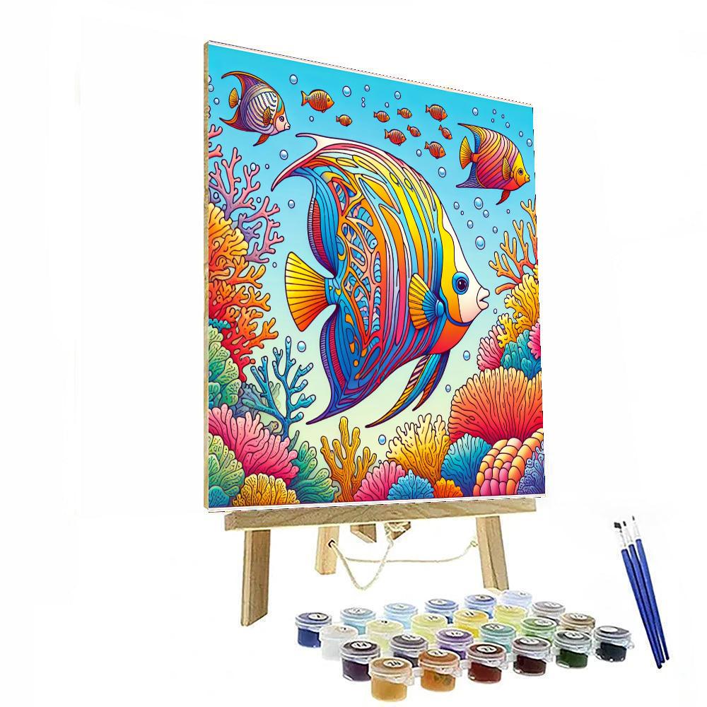 Artful Angelfish Ballet Number Painting