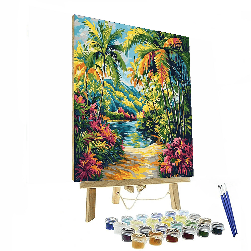 Beatriz Milhazes Inspired Vibrant Caribbean Escape  Painting By Numbers Kit