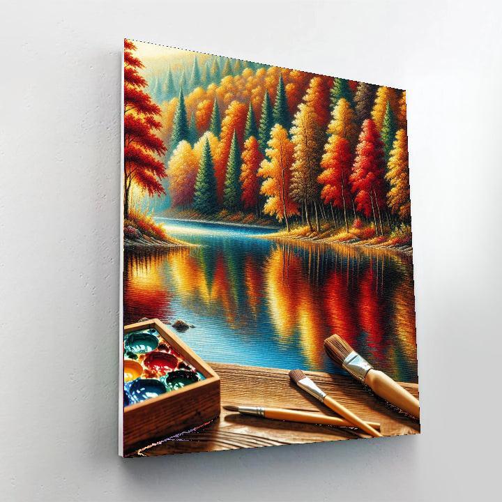 Peaceful Autumn Reflections Paint By Numbers Art