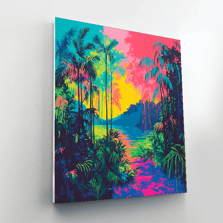 Damien Hirst Inspired Neon Jungle  Paint By Numbers Kits