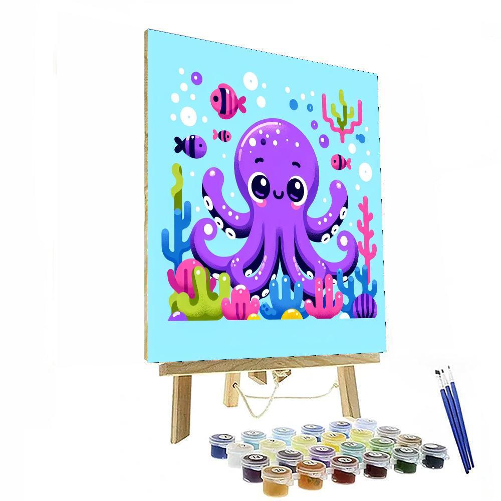 Underwater Adventure With Silly Octopus Paint By Numbers Art