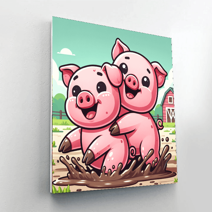 Merry Pigs Painting Number Kit