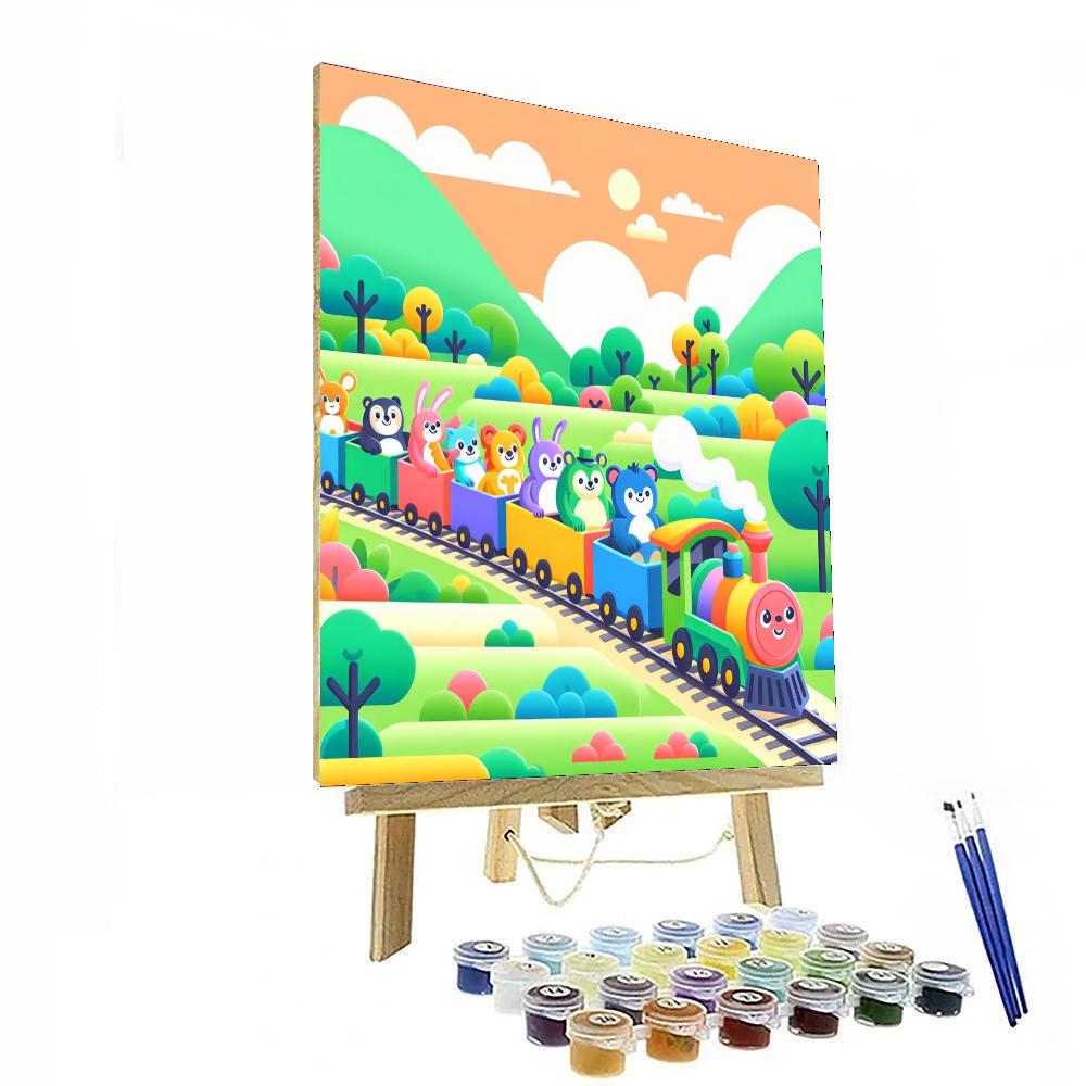 Merry Train Ride DIY Paint By Numbers