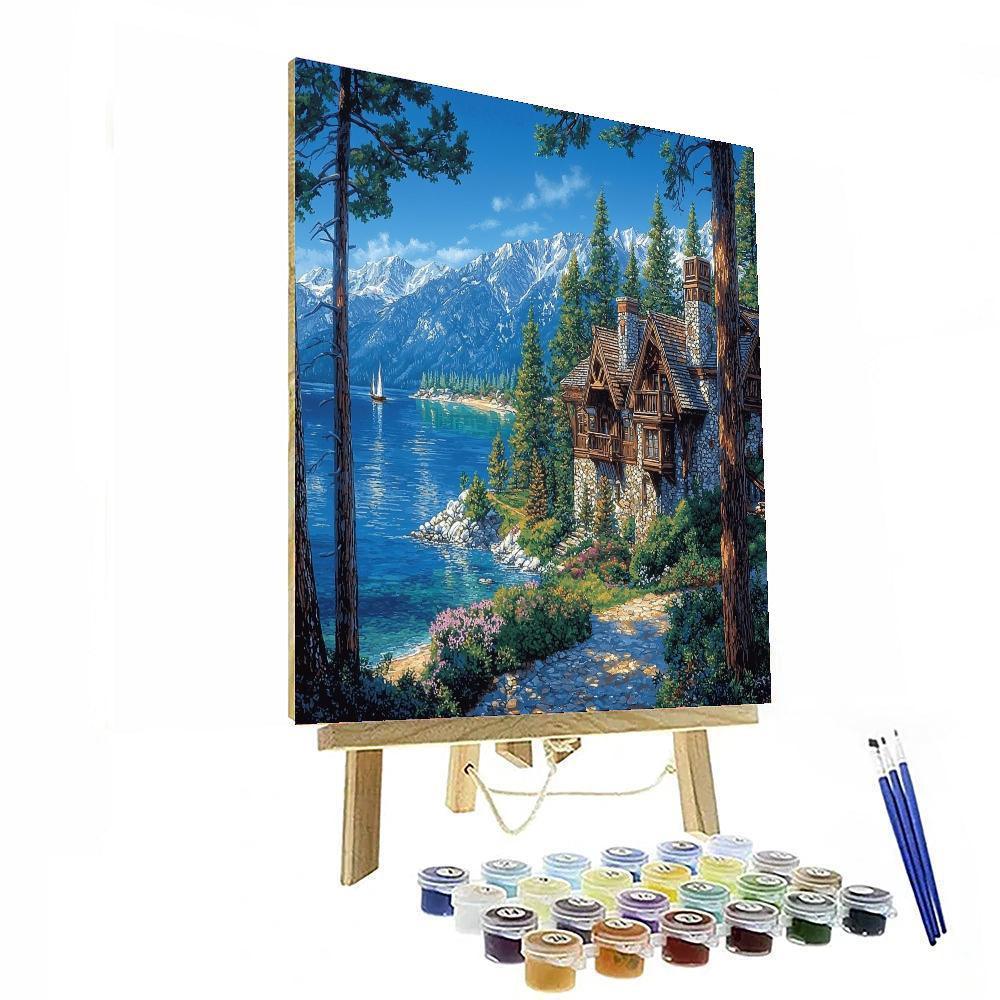 Vikingsholm Castle In Lake Tahoe Painting Number Kit