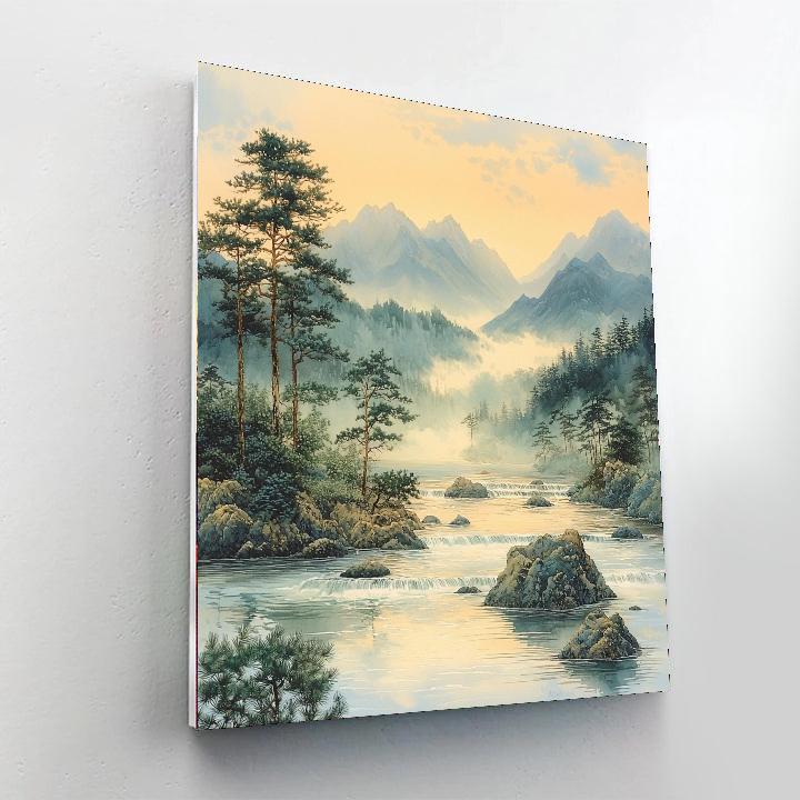 Zhao Mengfu Inspired Harmony Of Rivers  Numbered Painting Kits
