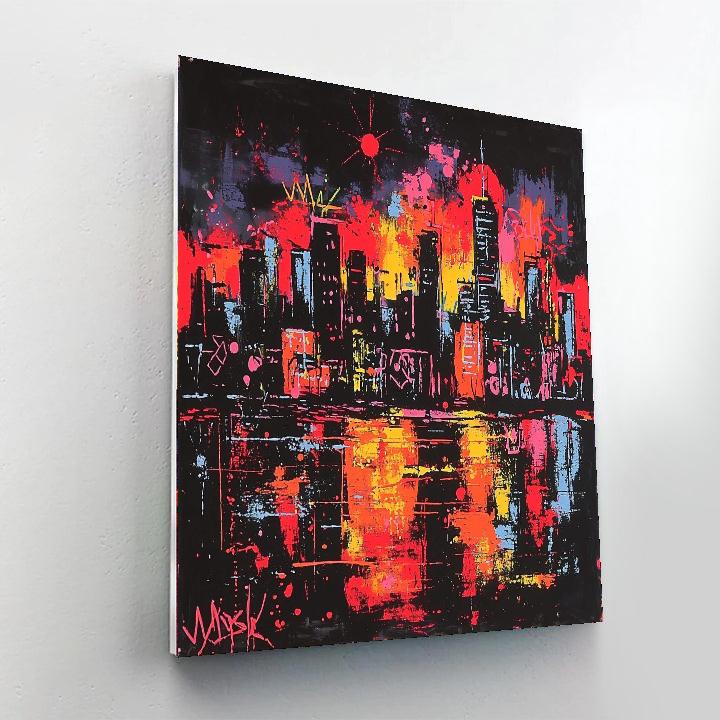 Basquiat Inspired Urban Graffiti Skyline  Paint By Numbers