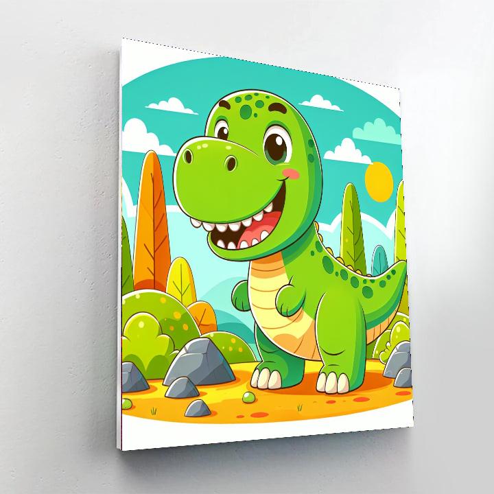 Gigglesome Dinosaur Paint By Numbers Art