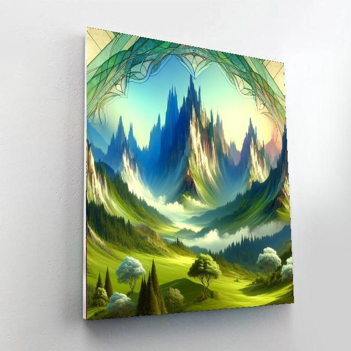 Fantasy Mountain Retreat Paint By Color